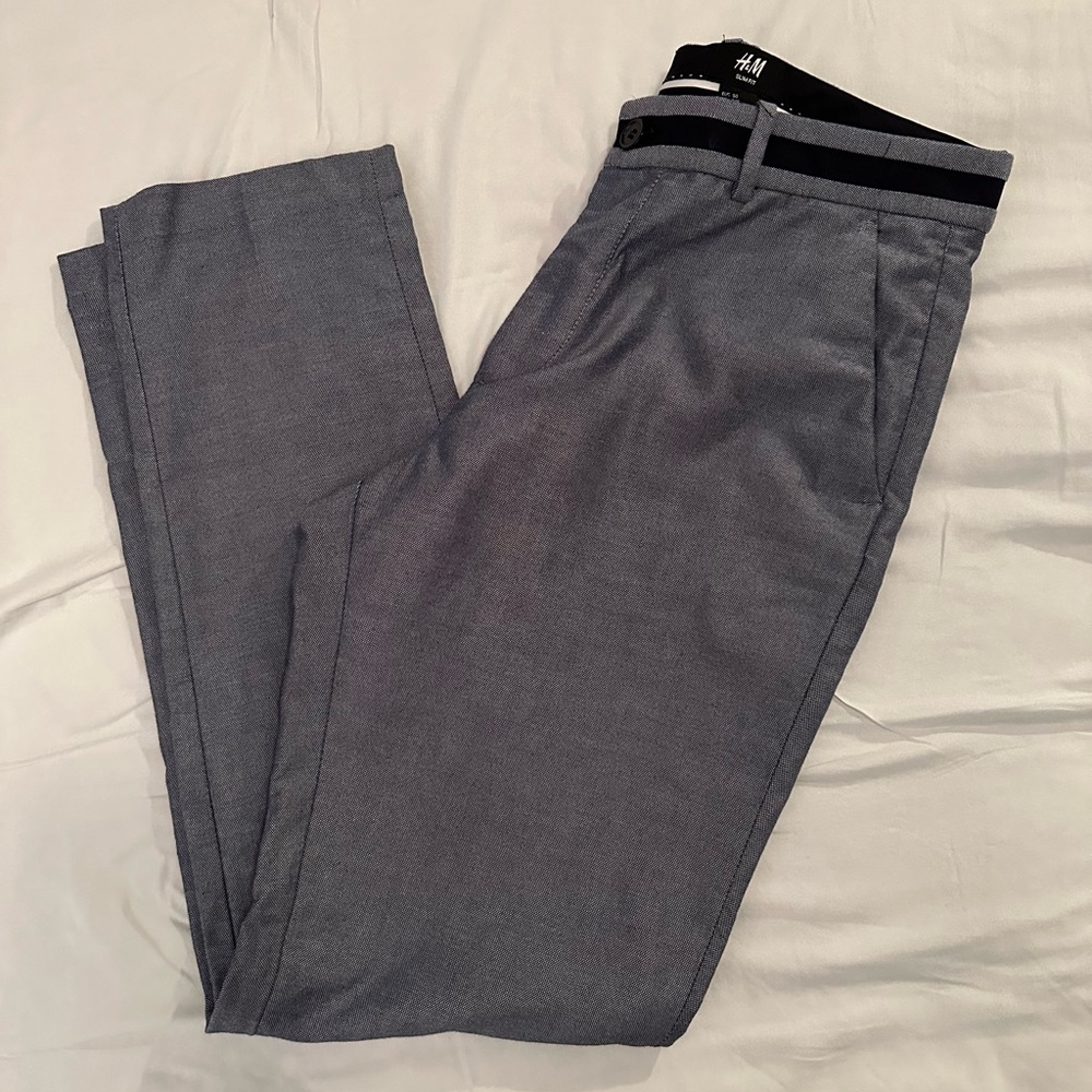H&M slacks, blue/grey, 34R